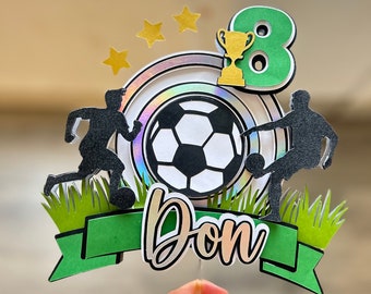 Soccer Birthday Cake Topper. Boy Birthday Party. Soccer Cake Topper. Soccer Topper. Printable ...