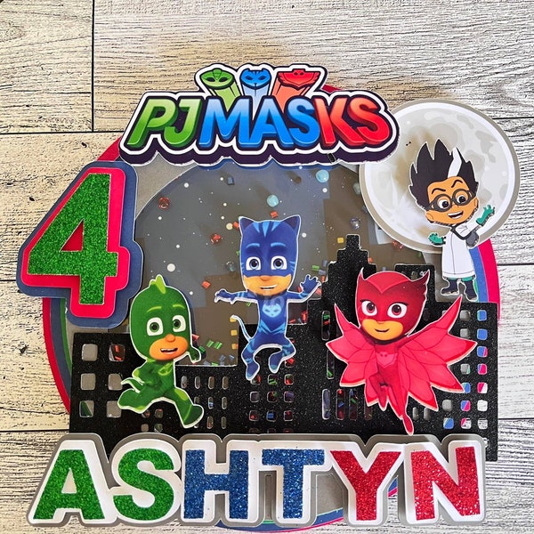Pj Masks Cake Topper Etsy Australia