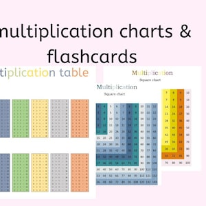 multiplication table and flashcards