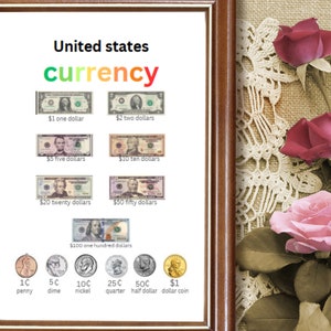 US currency counting money printable