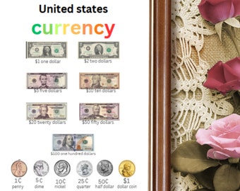 US currency counting money printable