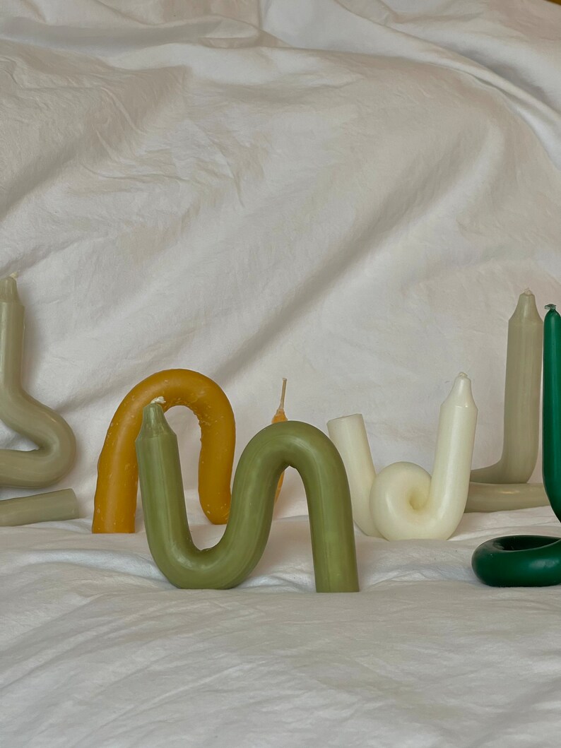 Bendy Candles Funky Candle Home and Room Decor Aesthetic Etsy