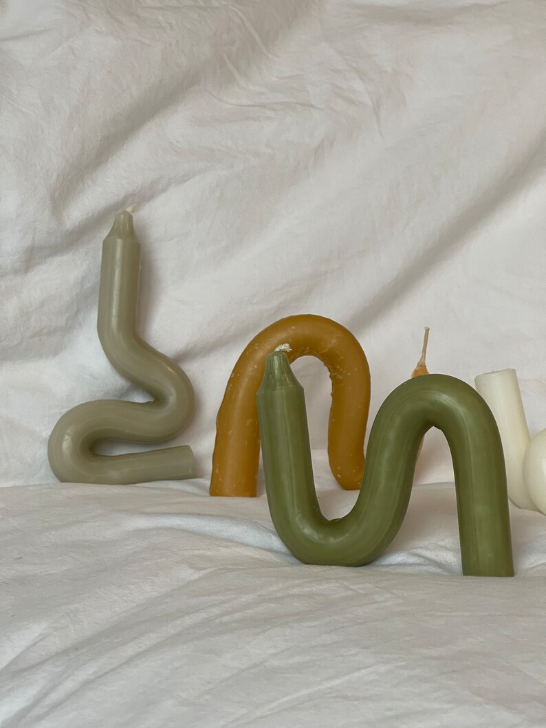 Bendy Candles Funky Candle Home and Room Decor Aesthetic Etsy