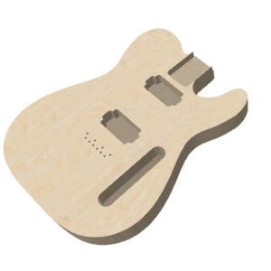 Bucker T-stijl gitaarbody SVG en DXF, CNC-bestand, XCarve, Onefinity, Shapeoko, Grbl