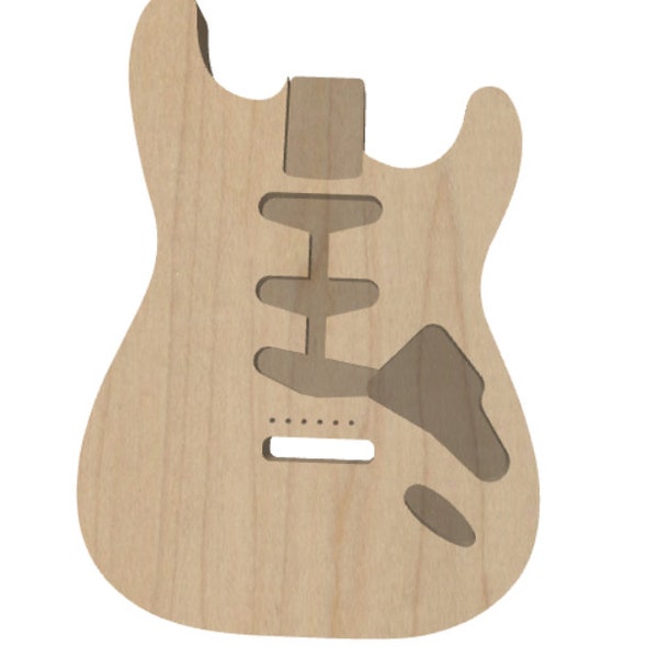 St style guitare SVG et fichier DXF pour cnc, XCarve, Shapeoko, Onefinity, machine CNC