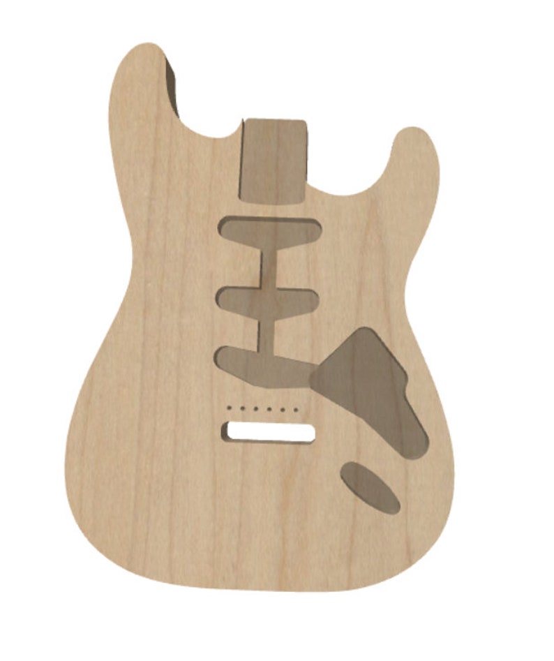 St style guitar SVG and DXF File for cnc, XCarve, Shapeoko, Onefinity, CNC machine image 1