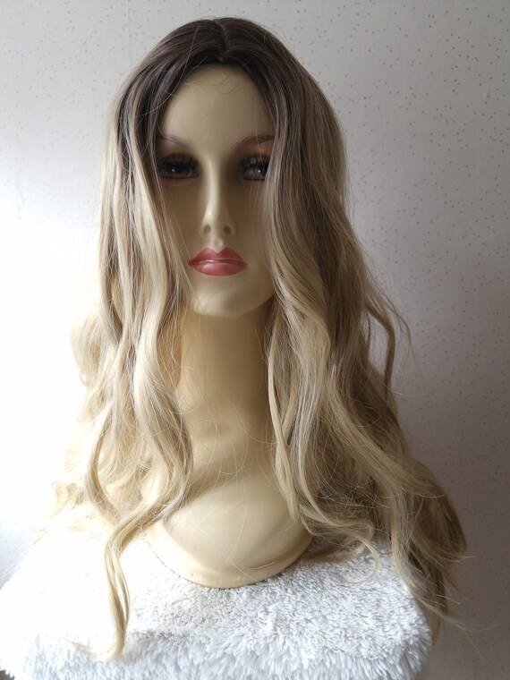 No 80 Ladies Long Blonde Wig With Parting Etsy