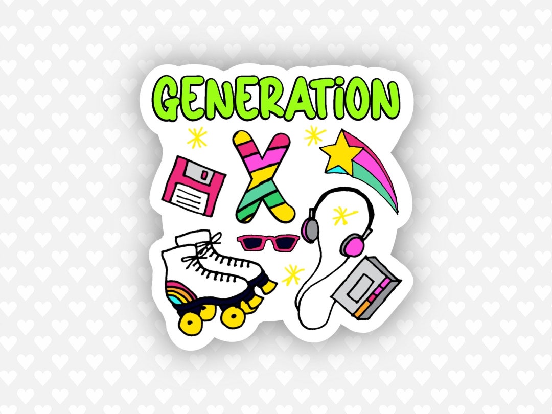 Generation X Sticker Gen X Sticker Retro Stickers Etsy