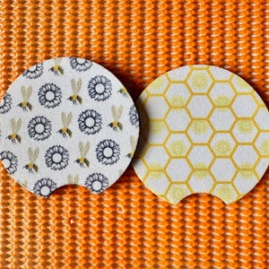 Niedliche Auto Untersetzer, 2er-Set, Innenraum Dekor für Auto, Untersetzer für Auto, neuer Fahrer Geschenk, Bienen Liebhaber, Geschenk für den neuen Führerschein
