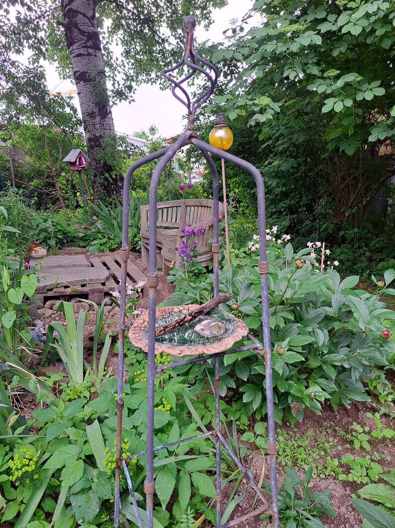 Insektentränke Schale Vogeltränke Fengshui Naturwesen Heilsteine Gartenkeramik Bild 6