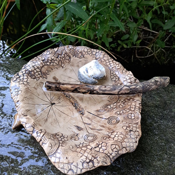 Bol de potion d'insecte bain d'oiseau Fengshui êtres naturels pierres de guérison céramique de jardin