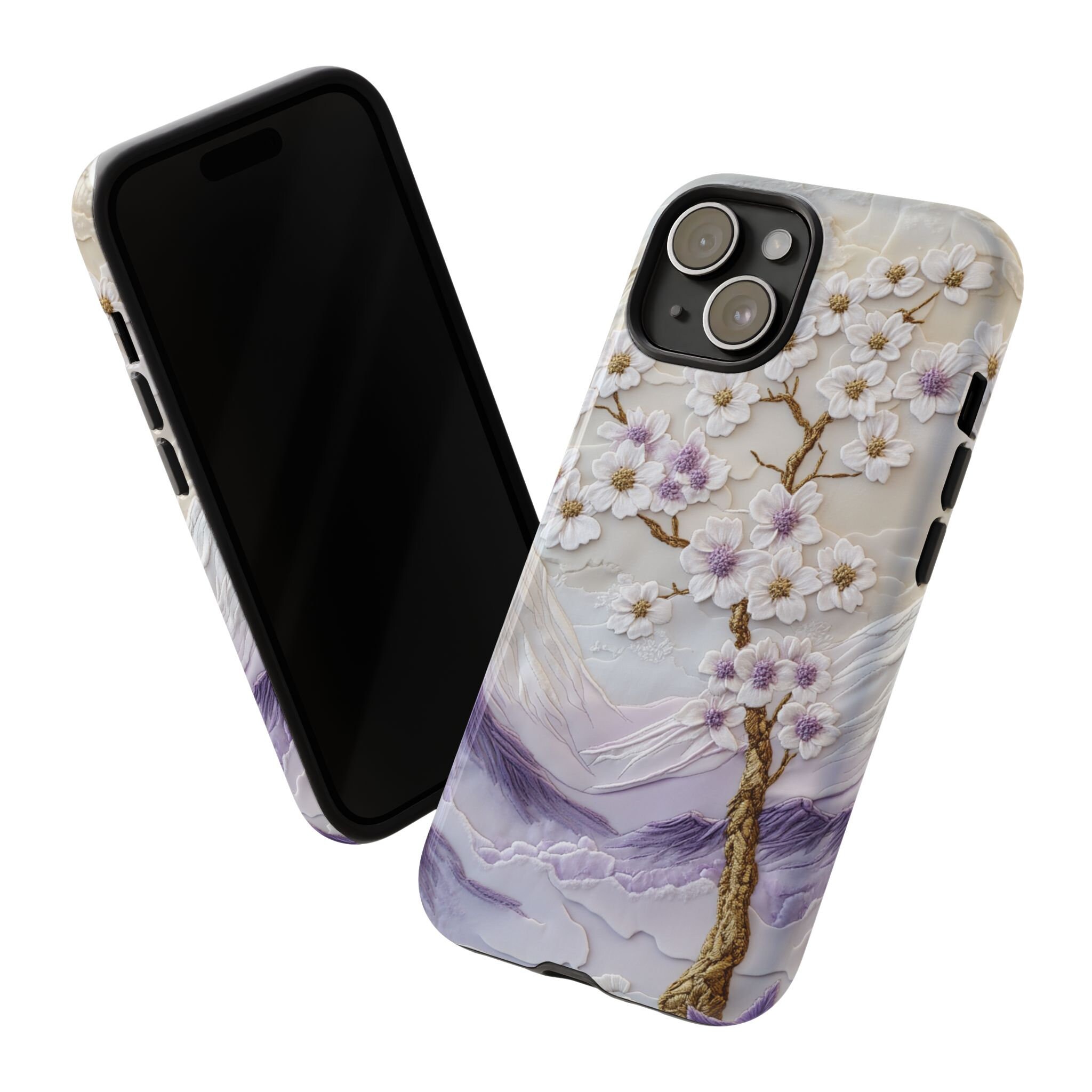 Gold Embossed Cherry Blossom Tree Phone Case for Samsung, iPhone and ...