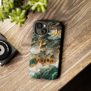 Asian Jade Phone Case, Landscape Scenery for Samsung, iPhone and Google Phones