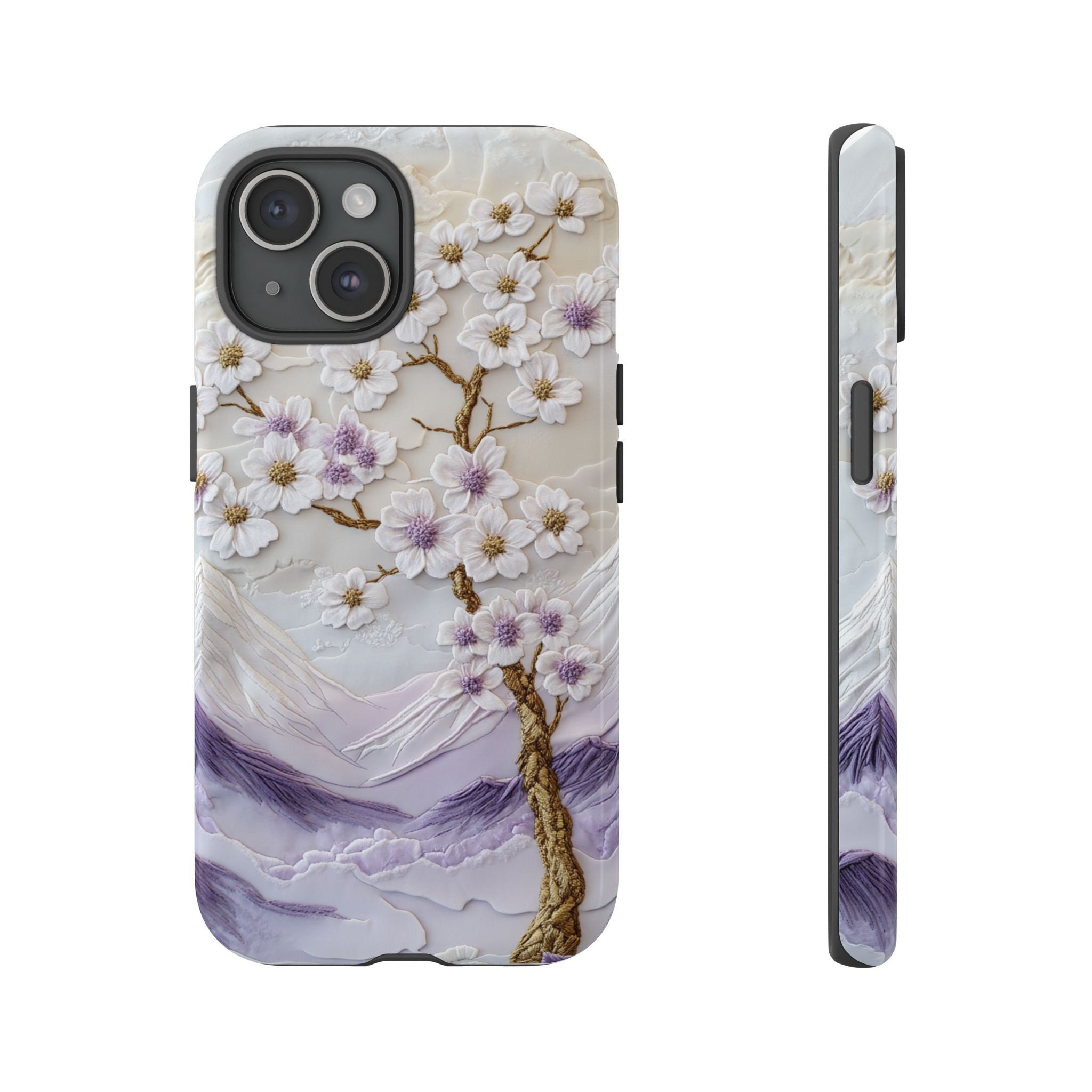 Gold Embossed Cherry Blossom Tree Phone Case for Samsung, iPhone and ...