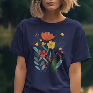 Floral Shirt Gift for Flower Lover T-shirt Wild Flower Shirt Aesthetic ...