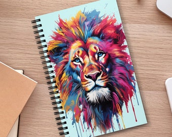 Lion Face Notebook Majestic Lion Spiral Notebook Wildlife Lion Book for Animal Lover Note Book Safari Notebook Zoo Gift Lion King NoteBook