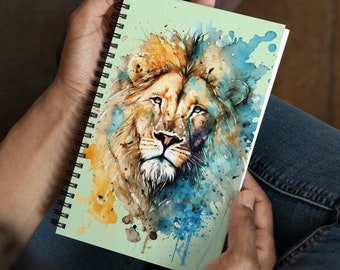 Lion Notebook Majestic Lion Face Spiral Notebook Wildlife Lion Book for Animal Lover Note Book Safari Notebook Zoo Gift Lion King NoteBook