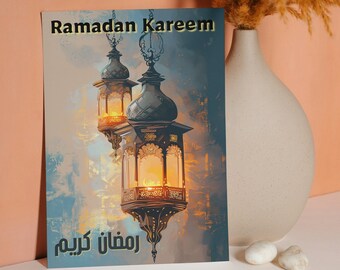 Ramadan Kareem Greeting Card for Ramadan Mubarak postcard for Muslim Friend Religious Occasion Card for Islamic Ramadan (8, 16, and 24 pcs)
