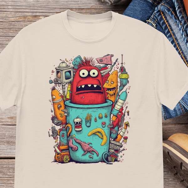 Unisex Nerd T-Shirt Funky Shirt Geschenk für Nerds Geeky Tshirt Monster Shirt Geschenk für College Student Lustiges T-Shirt Geschenk für Ihn