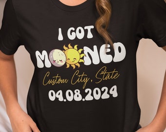 Custom Eclipse T-shirt Customized Got Mooned Shirt Totality Shirt for Solar Eclipse Astronomy Shirt Retro Shirt Funny Eclipse 2024 Gift