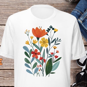 Floral Shirt Gift for Flower Lover T-shirt Wild Flower Shirt Aesthetic ...