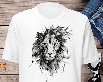 Benutzerdefinierte majestätische Löwe-T-Shirt, Löwe-Gesicht-Hemd, wildes Löwe-Hemd, Tierliebhaber-T-Stück, afrikanischem Stammes, Löwe-Geschenk, Zoo-Hemden, Löwe-Liebhabergeschenk