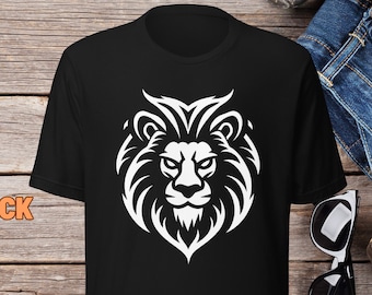 Camiseta com estampa de leão, camiseta majestosa de leão, camiseta de leão para amantes de animais, camiseta unissex, camiseta africana, camiseta de zoológico.
