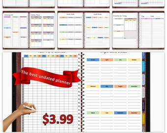 The Forever Digital Planner: yearly, monthly, weekly & daily. Includes Finance, Grocery Lists, Meal Plans
