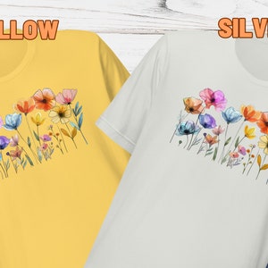 Custom Wild Flowers Shirt Floral Design Tshirt Wildflower T-shirt ...