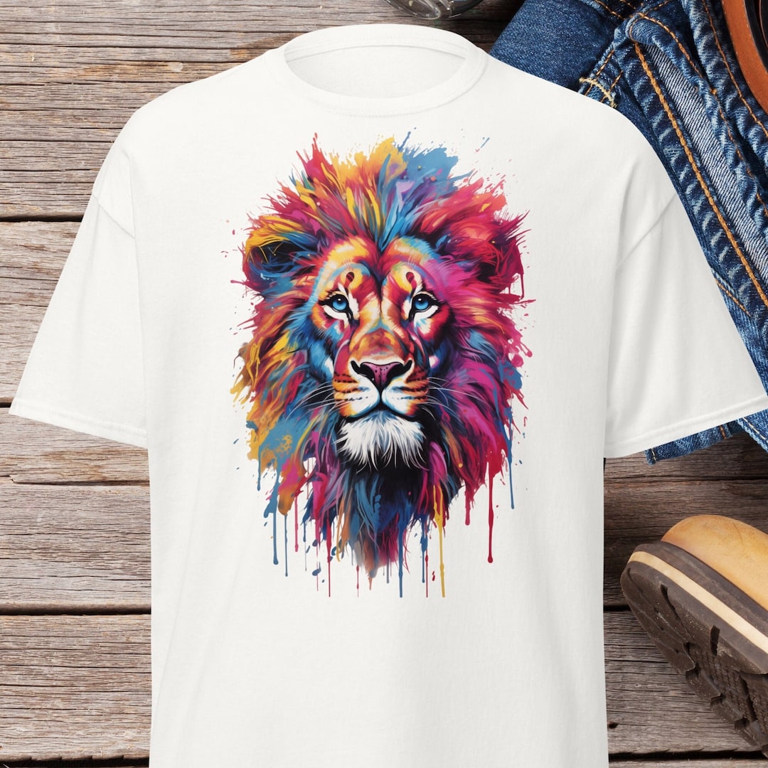 Lion Face Shirt Majestic Lion T Shirt Wild Life Lion T-shirt for Animal ...