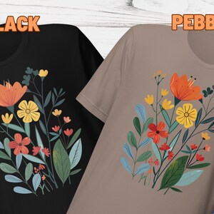 Floral Shirt Gift for Flower Lover T-shirt Wild Flower Shirt Aesthetic ...