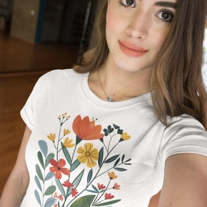 Floral Shirt Gift for Flower Lover T-shirt Wild Flower Shirt Aesthetic ...
