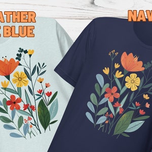Floral Shirt Gift for Flower Lover T-shirt Wild Flower Shirt Aesthetic ...