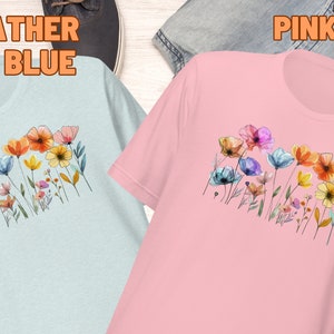 Custom Wild Flowers Shirt Floral Design Tshirt Wildflower T-shirt ...