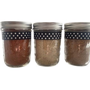 Authentic Ghanaian Spice Trio- Shrimp Powder, Fish Powder, & Ground Hot Pepper – 8 oz Mason Jars
