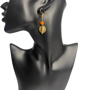 Ghanaian Traditional Earrings | African Beaded Earrings | African Bead Drop Earrings | Ghanaian Pendant Earrings | Ghana Bead Earrings