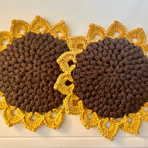 Sunflower / Daisy Pot Holder Crochet Pattern