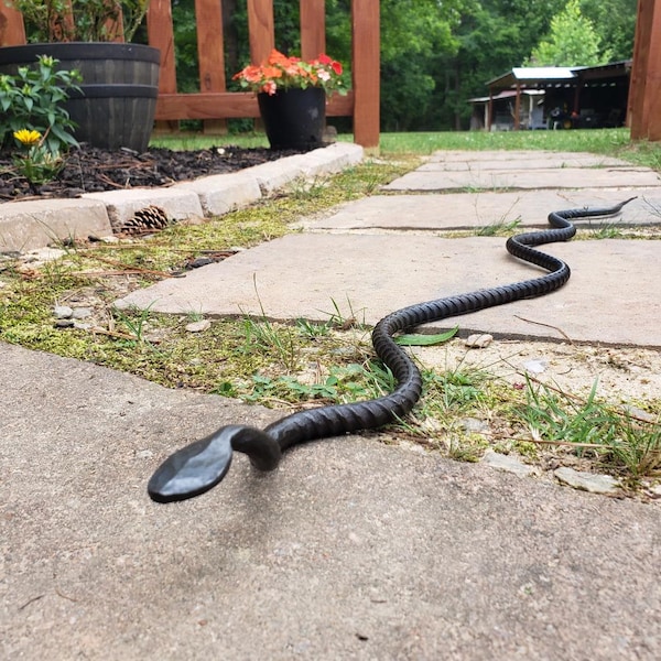 Black Snake Bird Deterrent Garden Decor Blacksmith Made Hand Forged