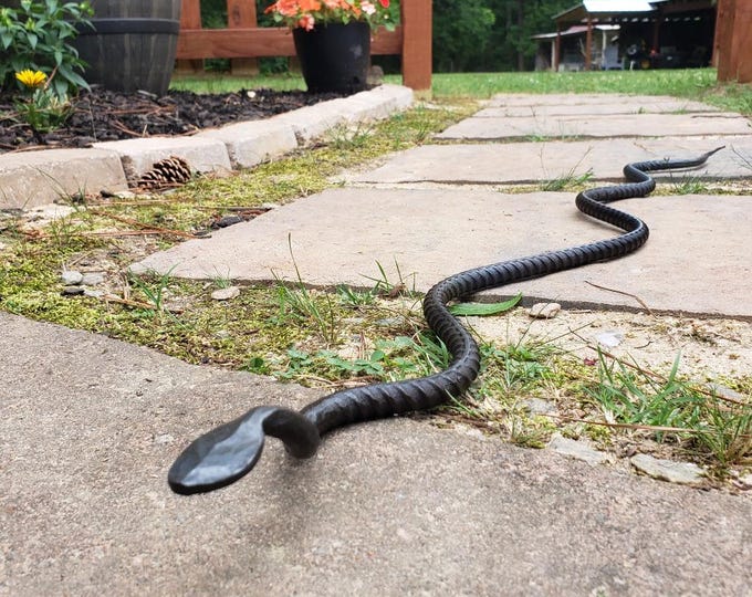 Black Snake Bird Deterrent Garden Decor Blacksmith Made Hand Forged