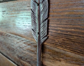 Feather Wall Hook Blacksmith Made Hand Forged