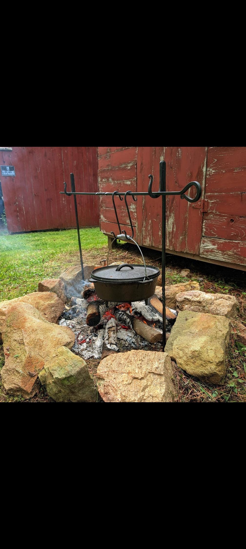 Campfire Fire Irons Outdoor Cooking Set Blacksmith Made Hand Forged
