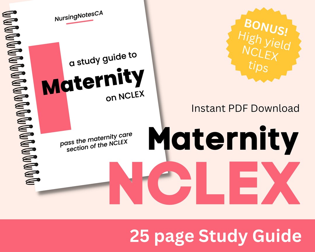 Maternity OB NCLEX Study Guide | 25 Pages | Printable PDF | High Yield ...