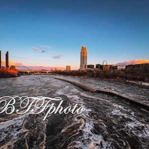 Stone Arch Bridge Sunset | Mississippi River in Minneapolis | Photo Prints | Matte print | Canvas | Vibrant Sunset | Photo wall decor