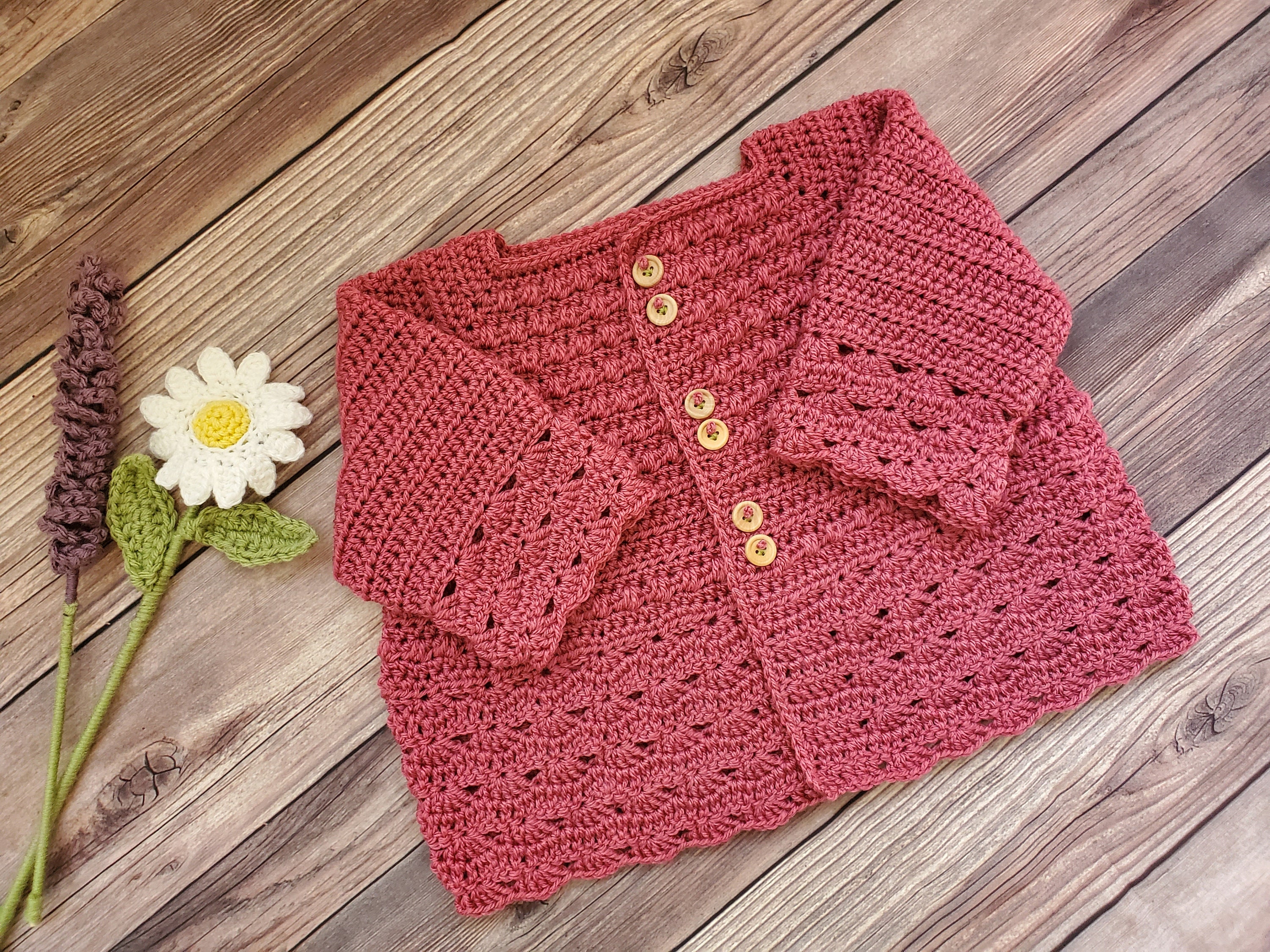 Cardigan all'uncinetto Macie / Cardigan per bambini fatto a mano / Maglione per ragazza 12-18 mesi