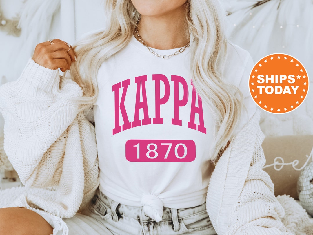 Gepland speel piano badge Kappa Kappa Gamma Pink Baseball Sorority T-Shirt Kappa Kappa - Etsy België