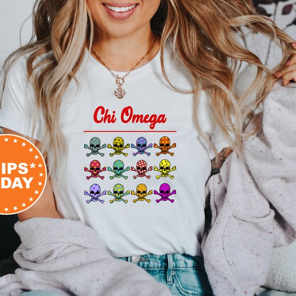 Chi Omega Skull and Crossbones Etsy