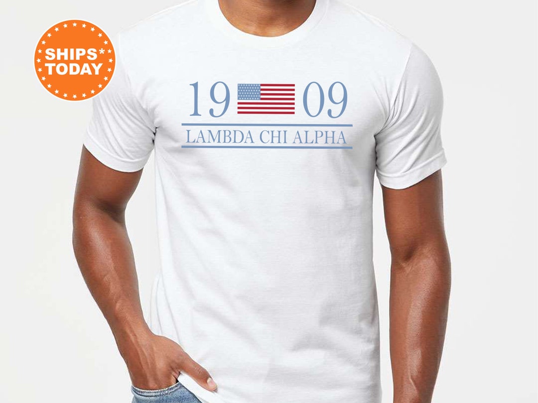 Lambda chi alpha flag year fraternity t shirt lambda chi etsy