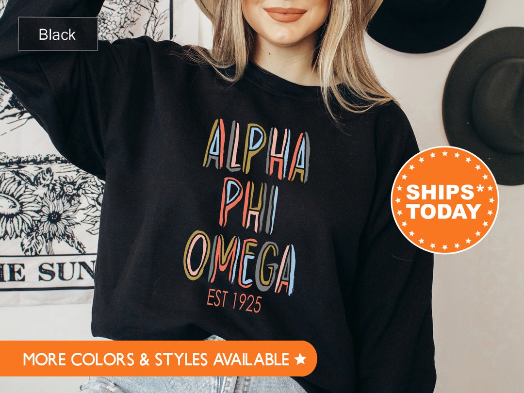 Alpha Phi Omega Pastel Stencil Coed Sweatshirt APO Apparel - Etsy