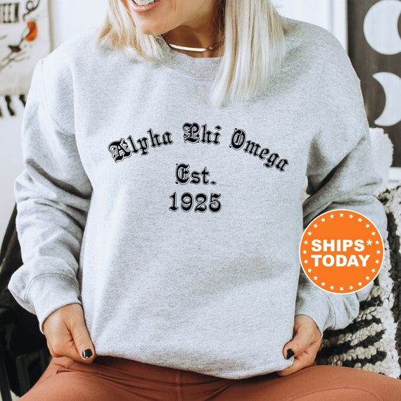 Alpha Phi Omega Old English Coed Sweatshirt APO Hoodie - Etsy