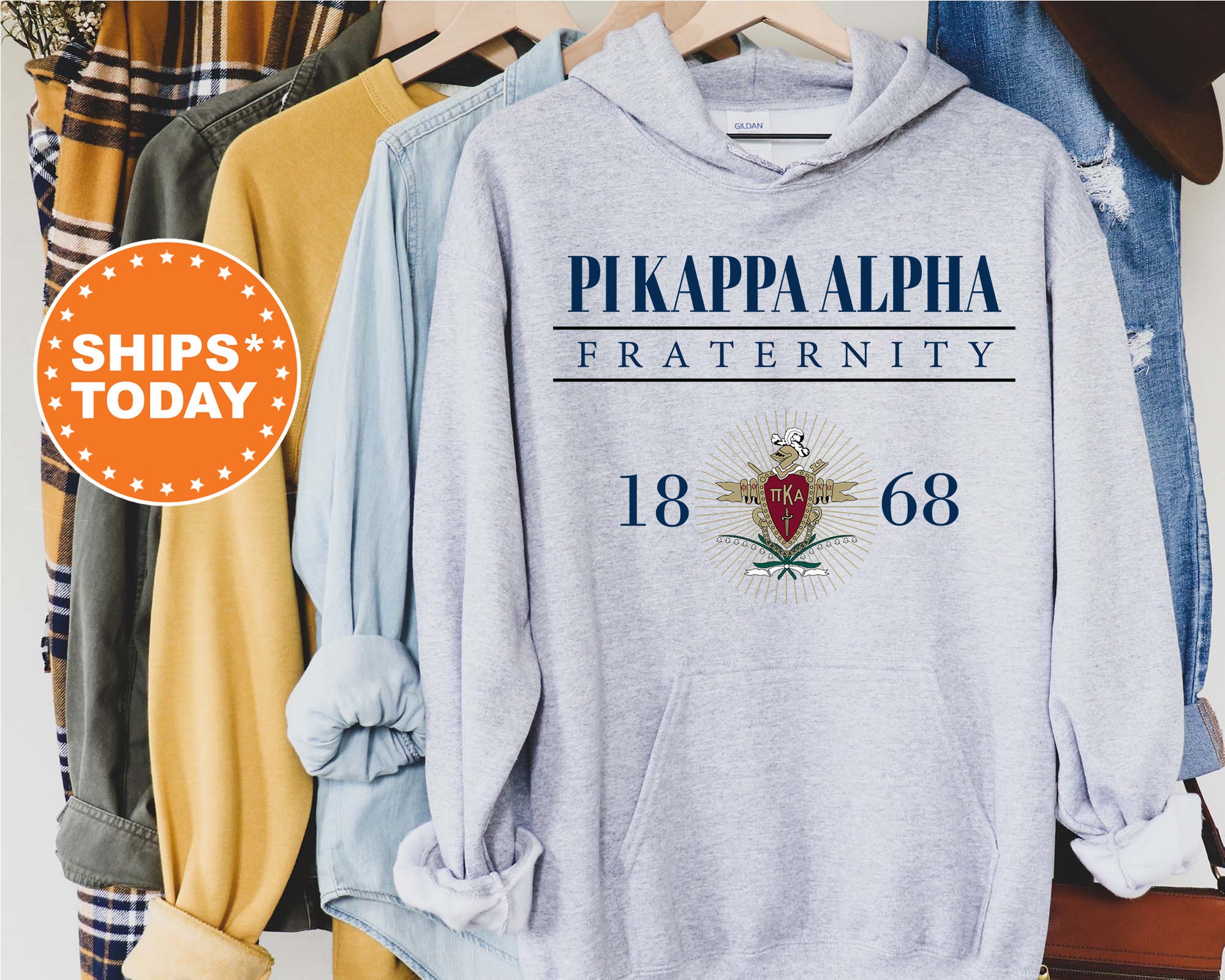 via surfing Caroline Pi Kappa Alpha Large Crest Fraternity Sweatshirt PIKE Hoodie - Etsy Norway